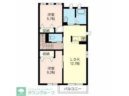 JフォレストII(2LDK/2階)の間取り写真