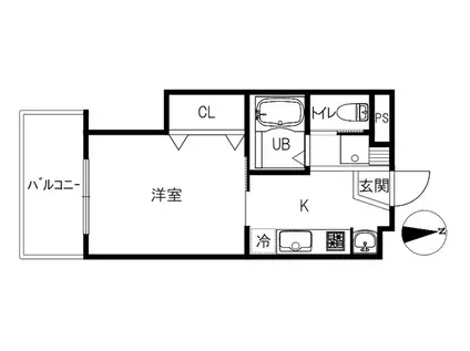 パウゼII(1K/3階)の間取り写真