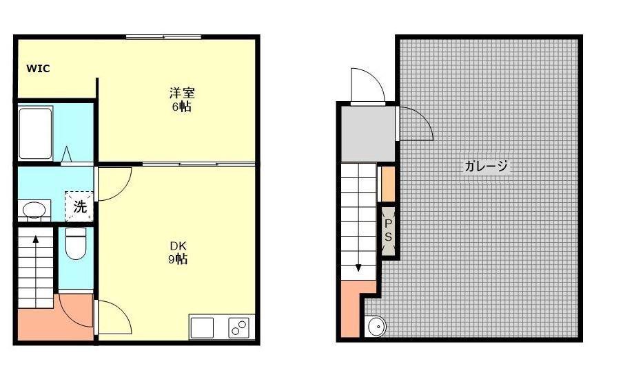 GARAGE HOUSE ABBEY ROAD(1LDK/2階)の間取り写真