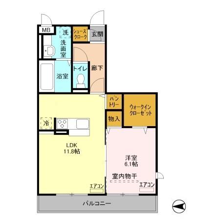 プリムヴェール十五番館(1LDK/3階)の間取り写真