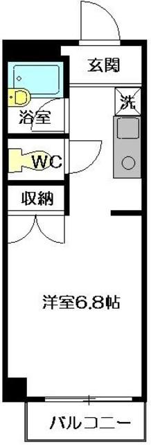 COURT5(1K/3階)の間取り写真
