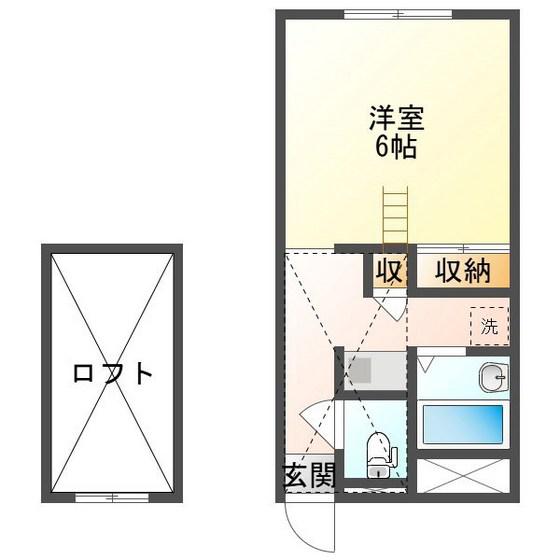 エクレール(1K/2階)の間取り写真