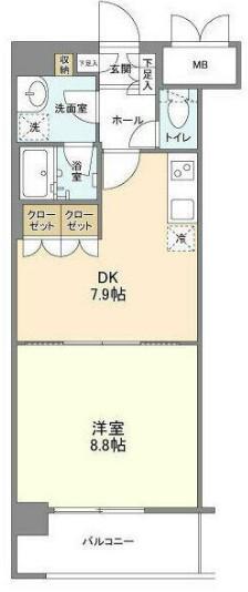 サンハイム鶴見(1DK/6階)の間取り写真