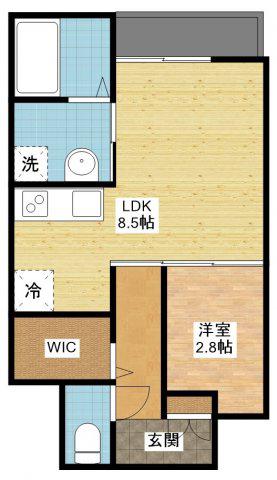 ボナールTARAMI(1LDK/1階)の間取り写真