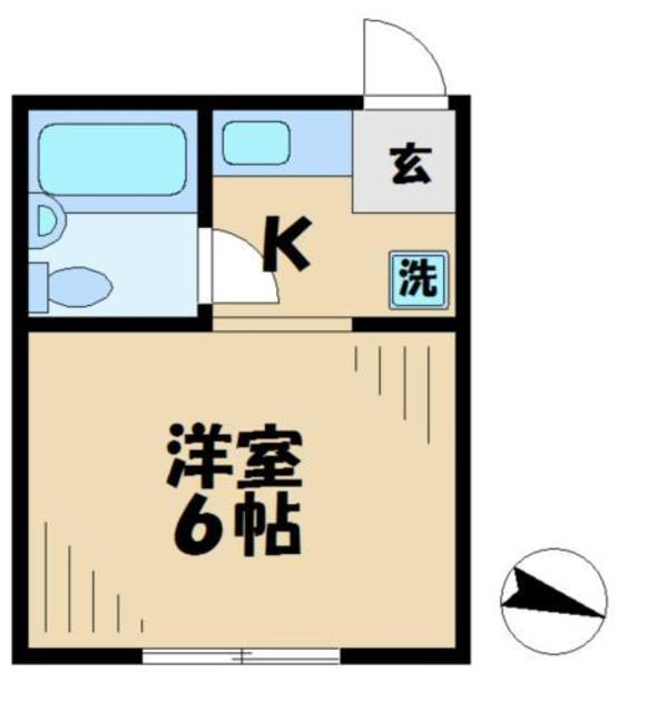 ハイグレード永山(1K/2階)の間取り写真
