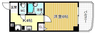 プレミアム新福島(1K/10階)の間取り写真