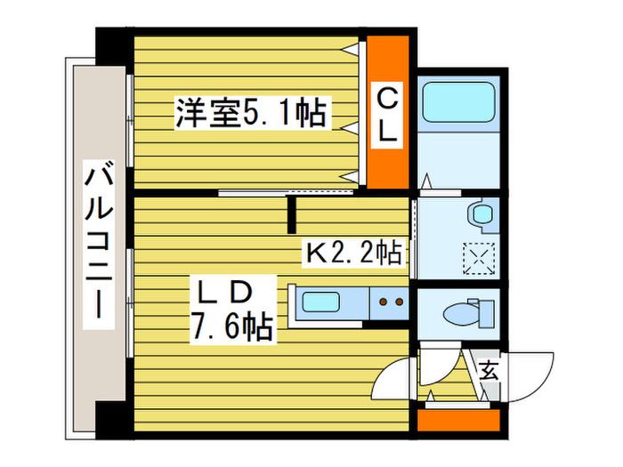 セブンスコートN14(1LDK/6階)の間取り写真