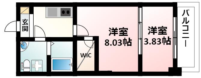 URBAN FLATS江坂(2K/8階)の間取り写真