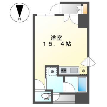 名駅2丁目物件(ワンルーム/4階)の間取り写真
