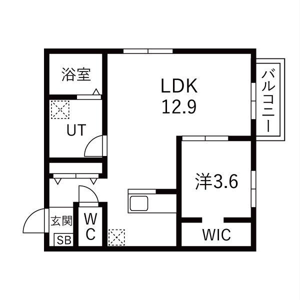 ユニオーネ豊田本町(1LDK/1階)の間取り写真