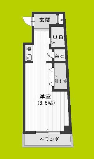 エムプリス上町(ワンルーム/3階)の間取り写真