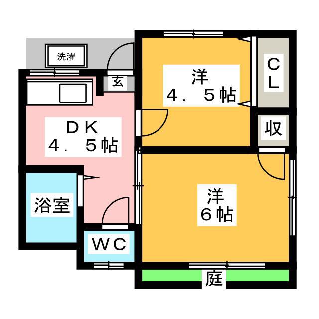いずみ荘(2DK/1階)の間取り写真