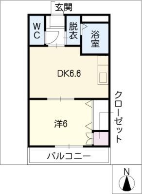 オークファクトリー瑞穂(1DK/1階)の間取り写真