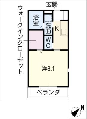ラフィネ大曽根(1K/3階)の間取り写真