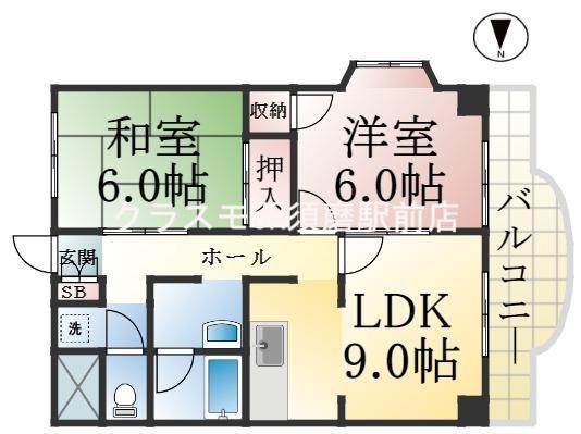 ドリーム寺池(2LDK/2階)の間取り写真