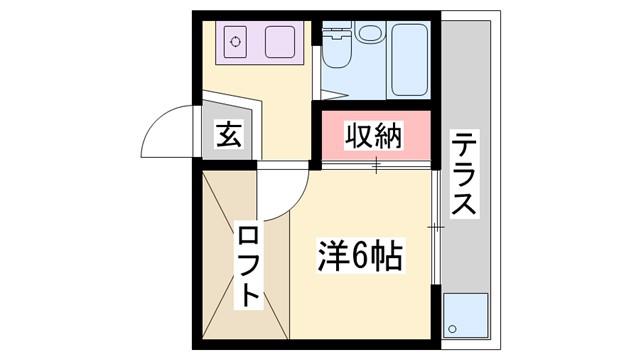 MISTRAL神屋町 ウエスト(1K/1階)の間取り写真