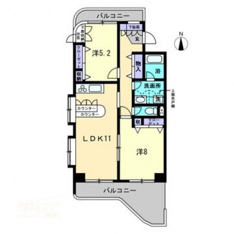 エルトンハウス(2LDK/2階)の間取り写真