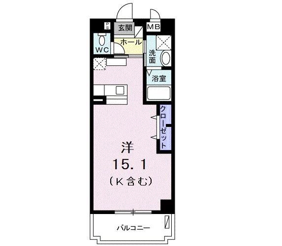 レジデンスサニーKJIII(ワンルーム/3階)の間取り写真