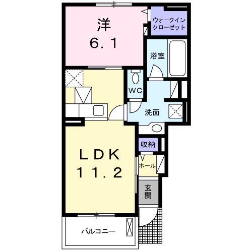 サイネリアII(1LDK/1階)の間取り写真