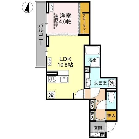 D-SERENO志木柏町(1LDK/2階)の間取り写真