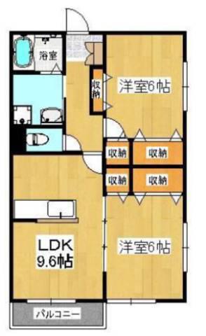 グランコート幸原(2LDK/2階)の間取り写真