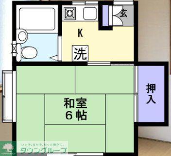 キョウエイハイツ(1K/2階)の間取り写真