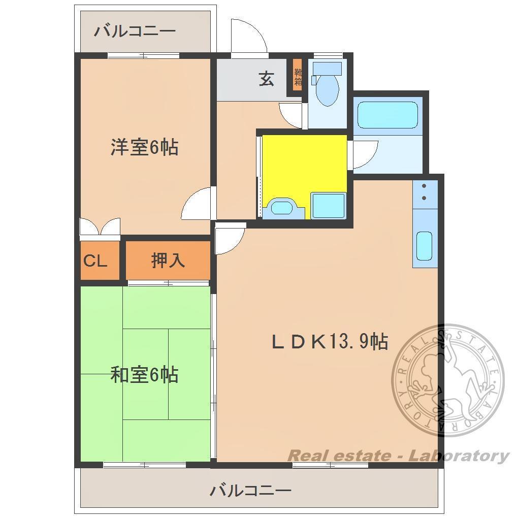 PEBBLE(2LDK/3階)の間取り写真