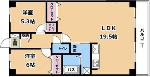 CUREZZA瀬田西(2LDK/3階)の間取り写真