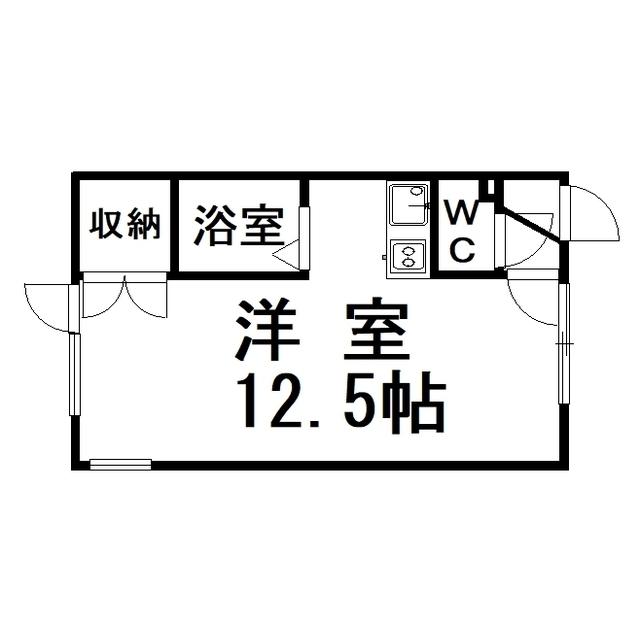 ノースキャピタルB棟(ワンルーム/1階)の間取り写真
