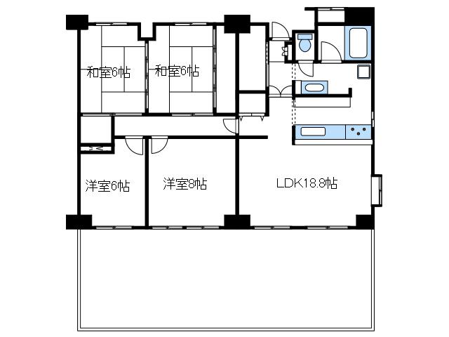 スカイコート(4SLDK/3階)の間取り写真