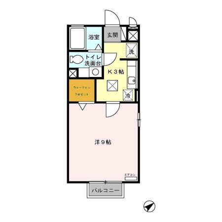 グランシャリオ藤(1K/2階)の間取り写真