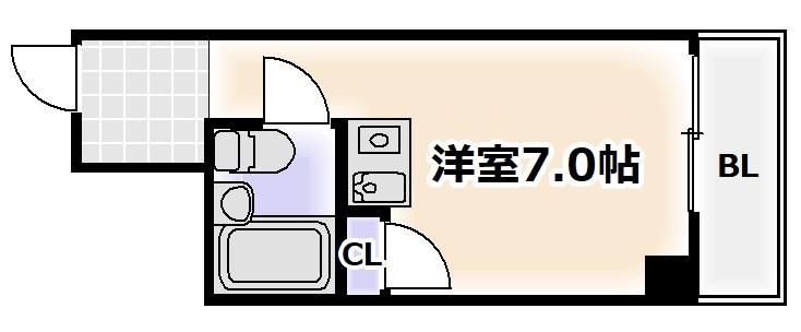 エムテック桑津(ワンルーム/4階)の間取り写真