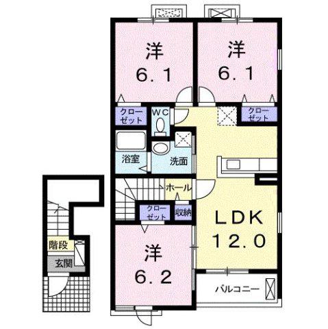 スマイル リョウ(3LDK/1階)の間取り写真