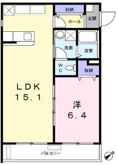 アビタシオンIII(1LDK/2階)の間取り写真
