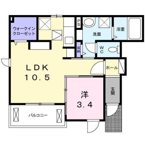 ベル ソレイユ(1LDK/1階)の間取り写真