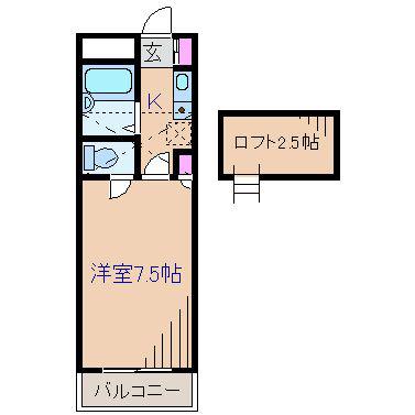 スパジオ(1K/1階)の間取り写真
