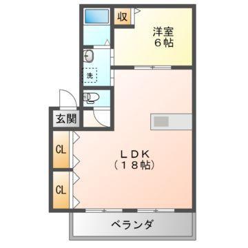 バリュージュ1999(1LDK/2階)の間取り写真