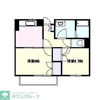 ブリッジ高津(2K/4階)の間取り写真
