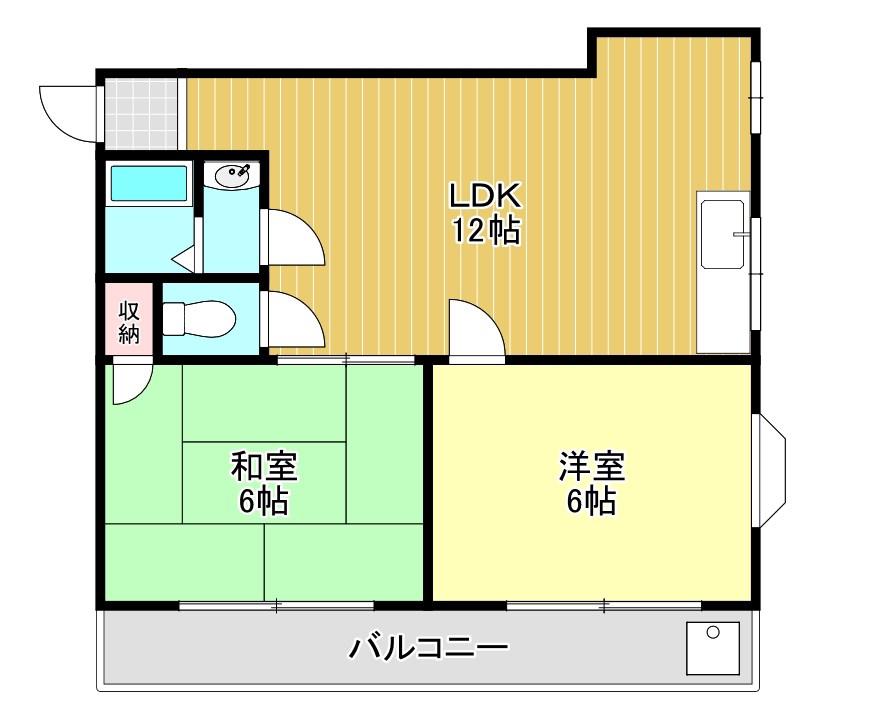 グランスカイマンション(2LDK/3階)の間取り写真