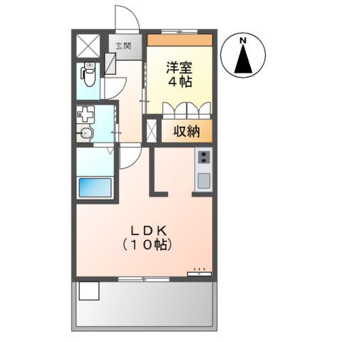 ポラリス(1LDK/2階)の間取り写真