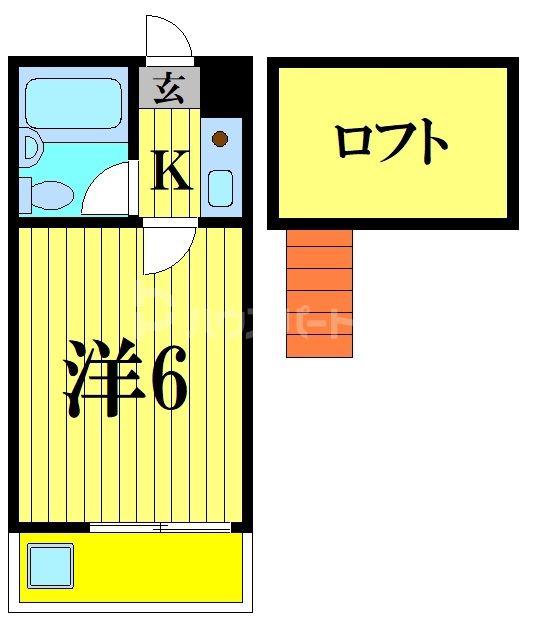 ジュネパレス松戸第01(1K/2階)の間取り写真