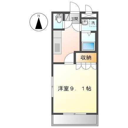 ボヌール鍋山(1K/1階)の間取り写真