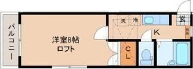 ホクトブランカ小松島(1K/1階)の間取り写真