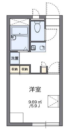 レオパレスソレイユ野里(1K/2階)の間取り写真