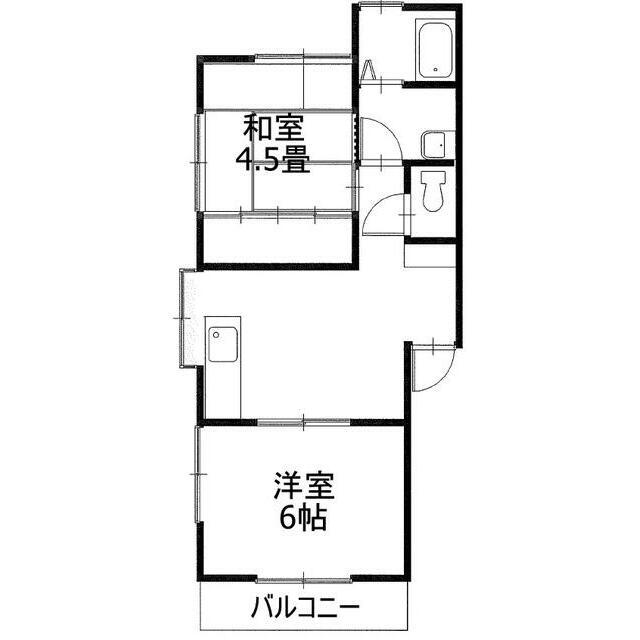 ハイツメグミ(2DK/2階)の間取り写真