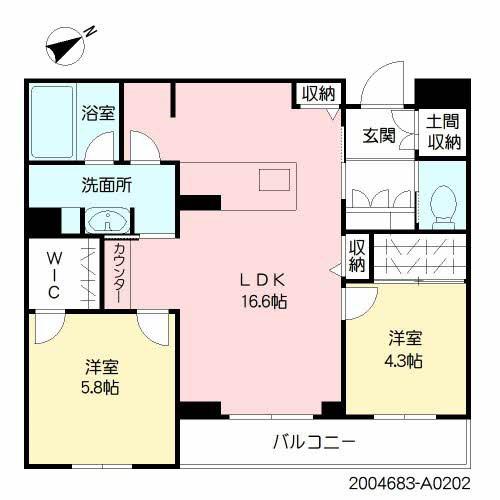 シャーメゾンステージ青葉(2LDK/3階)の間取り写真