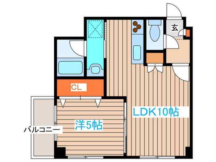 リーガルーセント(1LDK/6階)の間取り写真