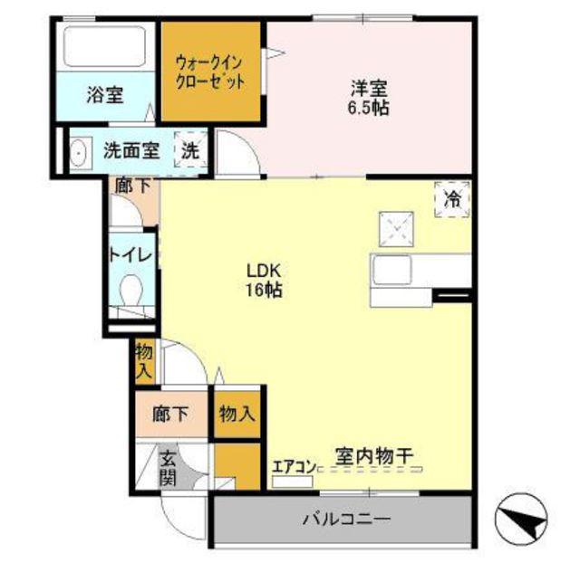 ステラB(1LDK/1階)の間取り写真