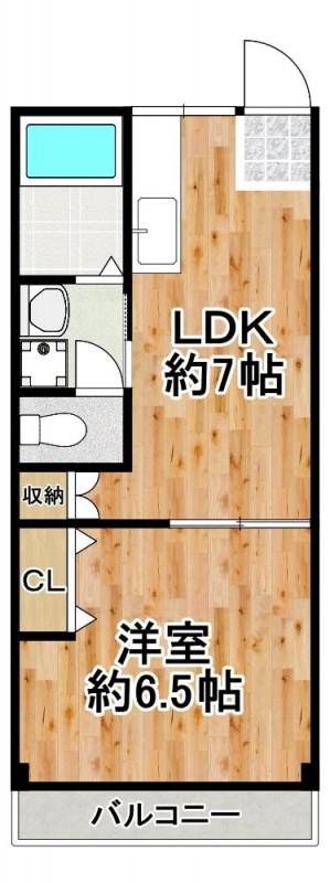 千島マンション(1LDK/4階)の間取り写真
