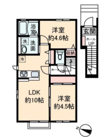 ガーデン ラピス(2LDK/1階)の間取り写真